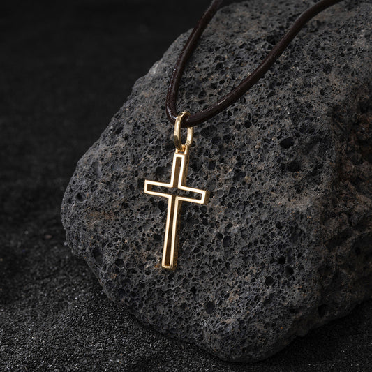 18k Plated Modern Cross Necklace